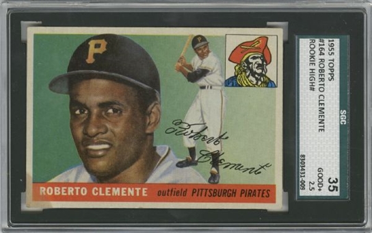 1955 Topps Roberto Clemente Rookie Card - SGC 35 GD+ 2.5